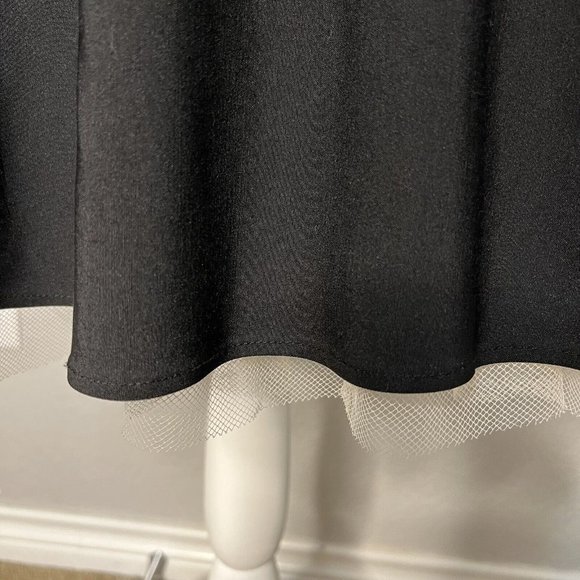 Size 9 Black And White Strapless Tulle Knee Length Fit and Flare Dress Timeless - Picture 9 of 9